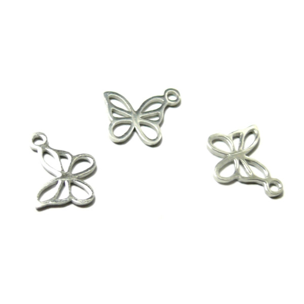 Pendentifs Connecteurs Papillon en Acier Inoxydable  pour création de bijoux raffinés