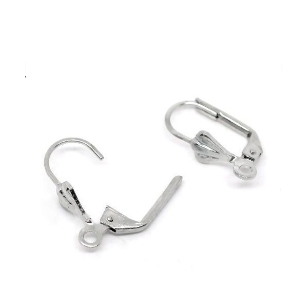 PS1128668 PAX: 20 Boucle d'oreille dormeuses Eventail Argent Platine