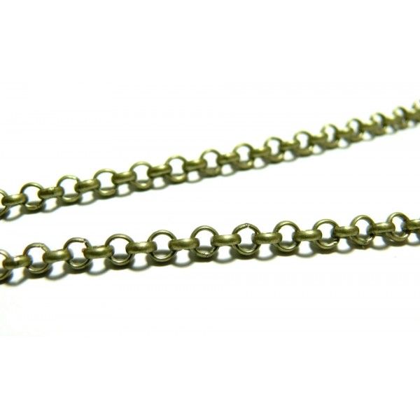 Chaine maille rollo 2.5mm metal couleur Bronze