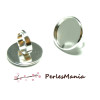10 Supports de bague RONDE 25mm  qualité ARGENT VIF 