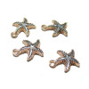 171011144736B PAX 10 Pendentifs, breloques Etoile de mer Or Bleu 18x15mm