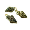 171011145515V PAX 10 Pendentifs, breloques Coquillage Or Vert 19x9mm