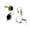 BN1125026 PAX 10 Supports de Boucle d'oreille dormeuse 12mm Vague métal couleur Argent Vif