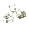 Supports de Boucles d'oreille CLIPS ARGENT VIF avec attache finition Argenté