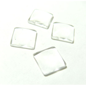 Cabochons Carre 12mm, en Verre Dômes Transparents