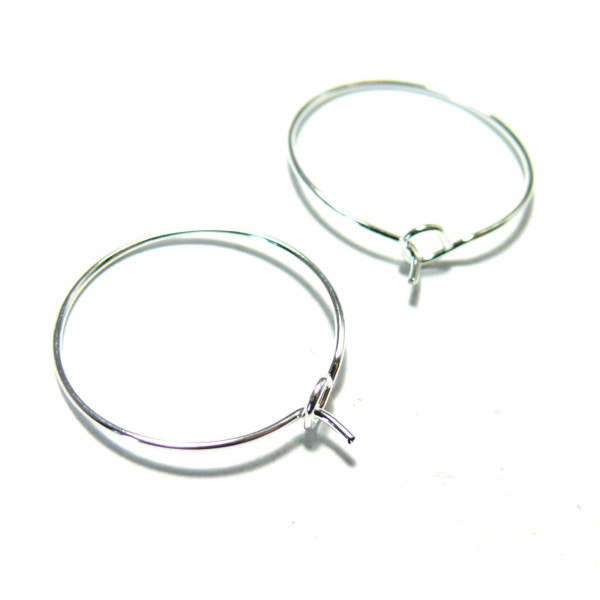 créoles tiges metal couleur Argent Vif