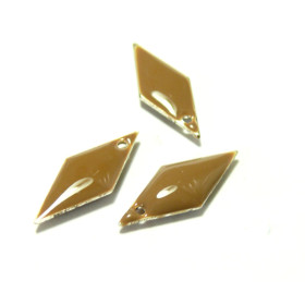 4 sequins médaillons style émaillés Biface Losange Vert d'eau 18mm ref 7 sur une base en métal argent