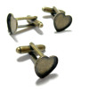 Boutons de manchettes Coeur 12mm métal ccouleur Bronze qualité Laiton