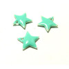 Sequins médaillons style émaillés Biface Etoile Vert d'eau 13mm ref 10 sur une base en métal argent