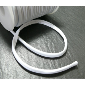H11301 Lot de 2 mètres élastique 5 par 3 mm Blanc pour création collier, headband...