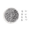 Boite de 200 embouts poussoir tube pour Boucle d'oreille puce couleur Argent Platine