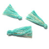 PAX 15 pompons breloque passementière Bleu Pale avec fil d'or 30mm PS11104185