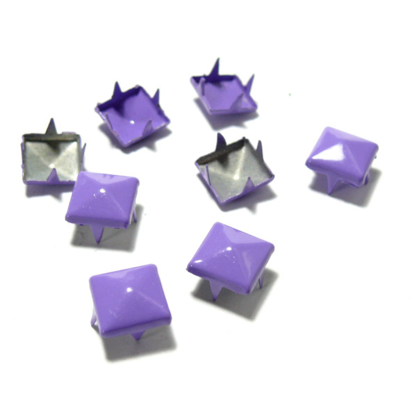 Clous Rivet 9mm Lilas Pyramide Carré à 4 Griffes