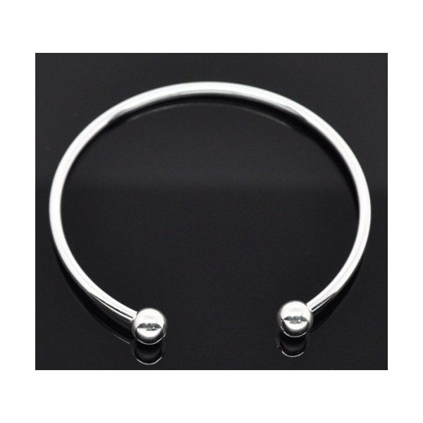 support bracelet jonc avec perles à Vis metal couleur Argent Vif