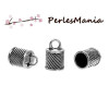 10 embouts STRIES metal couleur ARGENT ANTIQUE POUR CORDON ( S1186235 )