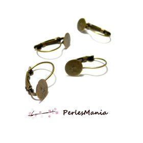 Boucles d’Oreilles Dormeuses Plateau Lisse 14mm Bronze Laiton