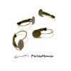 Boucles d’Oreilles Dormeuses Plateau Lisse 14mm Bronze Laiton