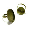 10 bagues double fine plateau OVALE 18 par 25mm Bronze ref 24976