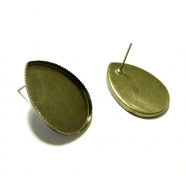 PAX 20 Supports de Boucle d'oreille Puce Bronze 16mm