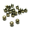 PAX 100 clous rivet ROND et PLAT 5mm rond à 4 griffes ARGENT PLATINE