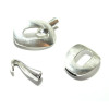 H11D6107AA PAX 2 sets fermoirs  pour cordon lanieres metal couleur Argent Antique