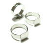 Supports de Bagues Ajustables Plateau Carré 10mm – Laiton Finition Argent Platine