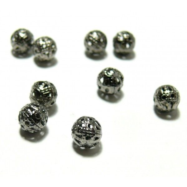 H1110167Y PAX 100 mini perles intercalaire Rondelle Toupies 5 par 3mm métal Argent Antique 