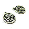 PS110112446 PAX 25 pendentifs breloque ARBRE dans Cercle métal couleur Argent Antique