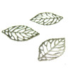 Estampes filigrane Feuille Argent Platine de 23mm pour création de bijoux raffinés