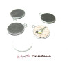 support de pendentif ARGENT VIF attache ronde 20mm et 10 cabochons en verre transparents ( vendu sans image digitale ))