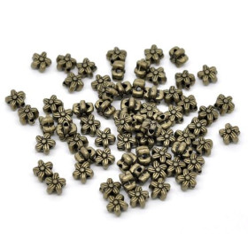 Perles Intercalaires Passants Fleurs 7mm – Métal Couleur Bronze