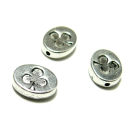 PS110105401 PAX: 25 Passants Perles Intercalaires Carré Labyrinthe 10mm metal couleur Argent Antique