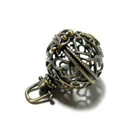 1 PENDENTIF CAGE ET PERLE BOLA Harmony Grossesse 18mm BRONZE S1165659