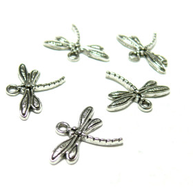 Pendentifs Libellule 19mm – Métal Argenté Antique