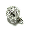 Pendentif Cage, Perle Bola Coeur, Harmony Grossesse 18mm couleur Argent Platine