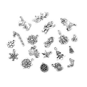S11112251 PAX 19 Pendentifs Breloques Noel Mixte couleur Argent Antique