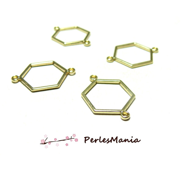pendentifs connecteur Hexagone  12mm couleur Doré
