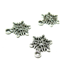 Pendentifs Etoiles flocons de neige couleur Argent Antique