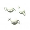 150717113850 PAX 10 pendentifs connecteur cercle resine style emaille Blanc couleur NO8 qualité Laiton