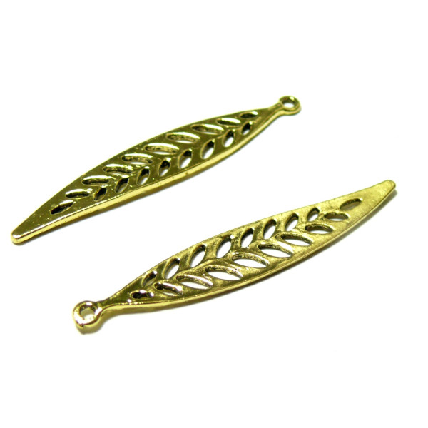 pendentifs feuille plume ajourée