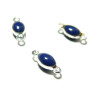 pendentifs connecteur ovale 11 par 4mm resine style emaille Bleu couleur NO3 qualité Laiton
