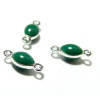 pendentifs connecteur ovale 11 par 4mm resine style emaille Verte couleur NO2 qualité Laiton