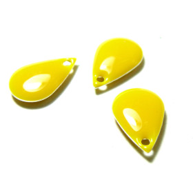 4 sequins médaillons style émaillés Biface Goutte Bleu Electrique 15mm ref 8