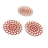 Estampes pendentif connecteur filigrane Fleur Ajourée Rouge 16mm