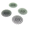 Estampes pendentif connecteur filigrane Fleur Ajourée Noir 16mm
