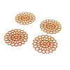 Estampes pendentif connecteur filigrane Fleur Ajourée Orange 16mm