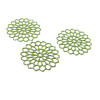 Estampes pendentif connecteur filigrane Fleur Ajourée Vert Kaki 16mm