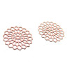 Estampes pendentif connecteur filigrane Fleur Ajourée Rose 16mm