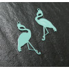 AE117657 Lot de 4 Estampes pendentif  filigrane Flamingo Flamant Rose Jaune 28mm