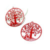 AE117380 Lot de 4 Estampes pendentif  filigrane Arbre à chat Lilas 27mm